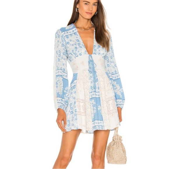 Free People Dresses & Skirts - FREE PEOPLE Mixing it up mini dress sky combo